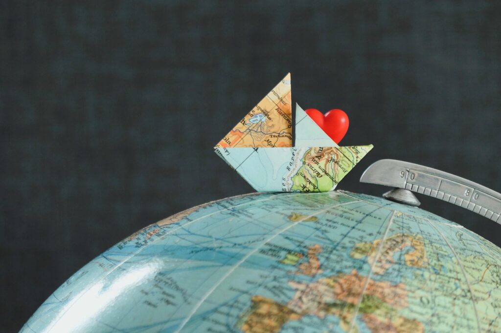 globe, ship, nature, exploration, to travel, heart, adventure, world, explore, vacation, sea, water, wedding, sail, world travel, vacations, plane, coupon, wanderlust